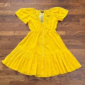 J.Crew Yellow babydoll sun dress coverup NWT